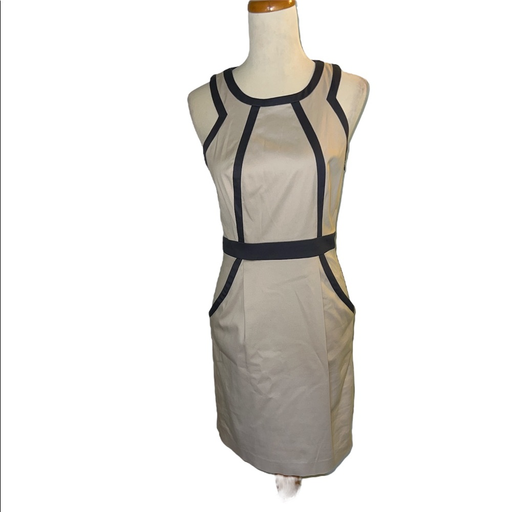Club Monaco tan/black sleeveless dress